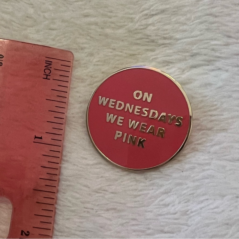 On Wednesdays we wear pink mean girls lapel pin